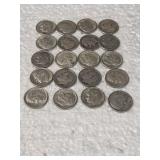 20-ROOSEVELT DIMES 90% SILVER