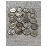 20-ROOSEVELT DIMES 90% SILVER