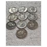 10-WASHINGTON QUARTERS 905 SILVER