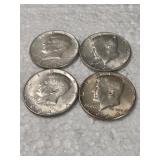 4-1964 KENNEDY HALVES 90% SILVER