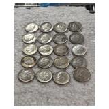20-ROOSEVELT DIMES 90% SILVER
