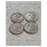 4-WALKING LIBERTY HALVES