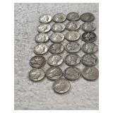 25-MERCURY DIMES 90% SILVER