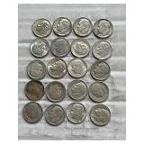 20-ROOSEVELT DIMES 90% SILVER