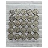 25-MERCURY DIMES 90% SILVER