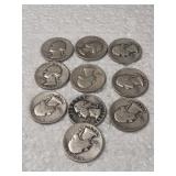 10-WASHINGTONQUARTERS 90% SILVER
