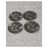 4-1964 UNC KENNEDY HALVES 90% SILVER