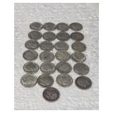 25-ROOSEVELT DIMES 90% SILVER