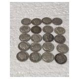 20-ROOSEVELT DIMES 90% SILVER