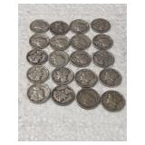 20-MERCURY DIMES 90% SILVER