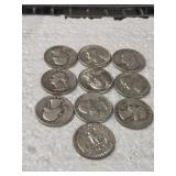 10-WASHINGTON QUARTERS 90% SILVER