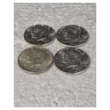 4-1964 UNC KENNEDY HALVES 90% SILVER