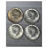 4-1964 KENNEDY HALVES 90% SILVER