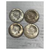 4-1964 KENNEDY HALVES 90% SILVER