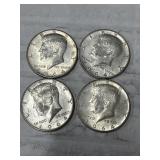 4-1964 KENNEDY HALVES 90% SILVER
