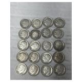 20-ROOSEVELT DIMES 90% SILVER