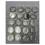 20-ROOSEVELT DIMES 90% SILVER