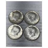 4-1964 KENNEDY HALVES 90% SILVER
