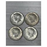 4-1964 KENNEDY HALVES 90% SILVER
