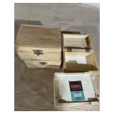 4-WOOD BOXES W/LIDS  5' X 51/2' X 3'