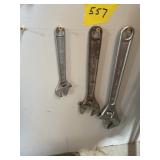 3 ADJUSTABLE WRENCHES