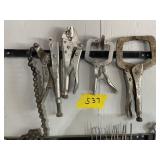 2 VICE GRIPS & 2 LOCKING PLIERS