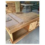 HOMEMADE WORK BENCH ON WHEELS  82' X  38' X 34'