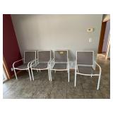 4 METAL PATIO CHAIRS W/ MESH SEAT/BACK