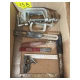 SMALL SQUARE, 3-MEDIUM C-CLAMPS, 1 SMALL C-CLAMP