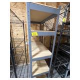 METAL STORAGE RACK (5 WOOD SHELVES)