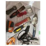 TAPE MEASURES, SCISSORS, DRYWALL KNIFE