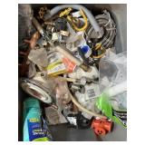 TOTE OF MISC PLUMBING SUPPLIES