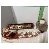 2 VINTAGE SANTAS W/ SLEIGHS ONE BRASS