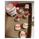 10 MINI CERAMIC SANTA MUGS