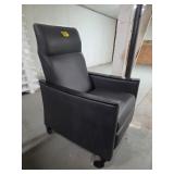 LEATHER RECLINER ON WHEELS