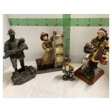 3 FIREFIGHTER STATUES