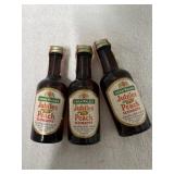 3 MINIATURE FULL SEALED PEACH SCHNAPPS