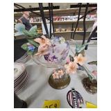 PORCELAIN HUMMING BIRDS "ENCHANTED GARDEN" 10"