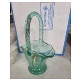 2 SMALL GLASS BRIDES BASKET