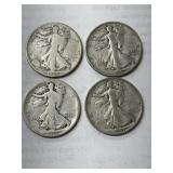 4 Walking Liberty Halves