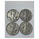 4 Walking Liberty Halves