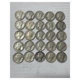 25 Mercury Dimes