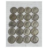 20 Silver Roosevelt Dimes