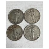 4 Walking Liberty Halves