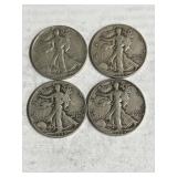 4 Walking Liberty Halves