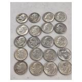 20 Silver Roosevelt Dimes