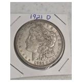 1 1921-D Morgan Silver Dollar XF