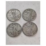 4 Walking Liberty Halves