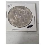 1 1923 Peace Silver Dollar AU