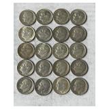 20 Silver Roosevelt Dimes